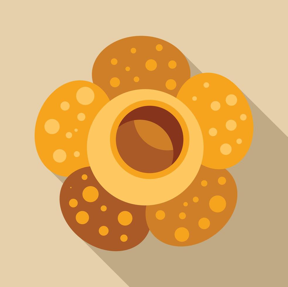 Rafflesia arnoldii flower blooming icon flat design vector