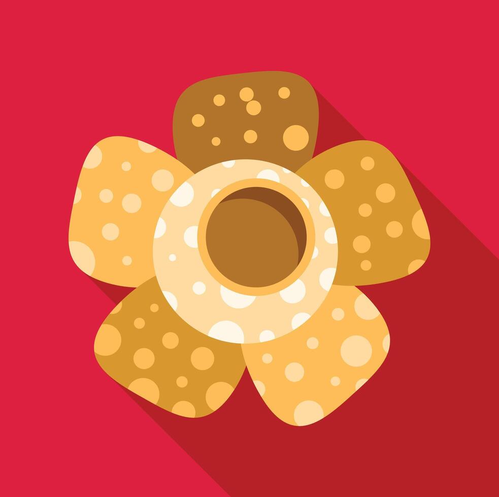 Rafflesia arnoldii flower blooming icon in flat style vector