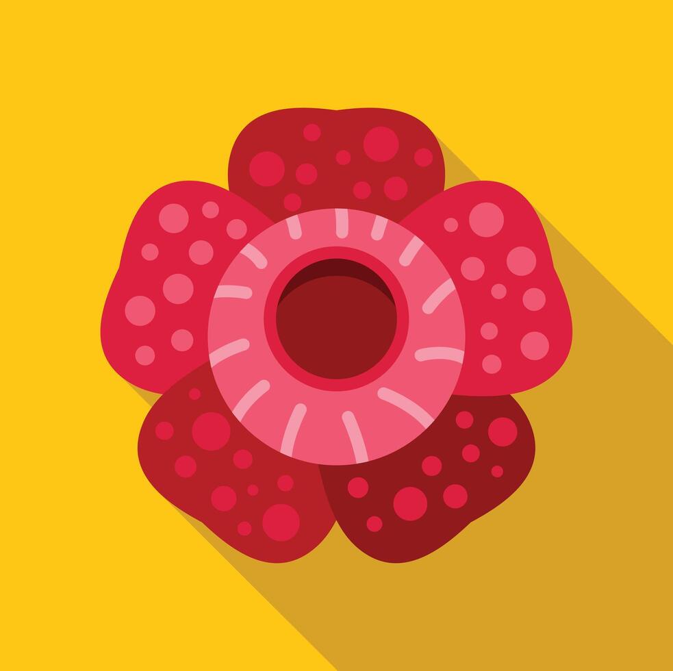 Rafflesia flower blooming icon flat design vector