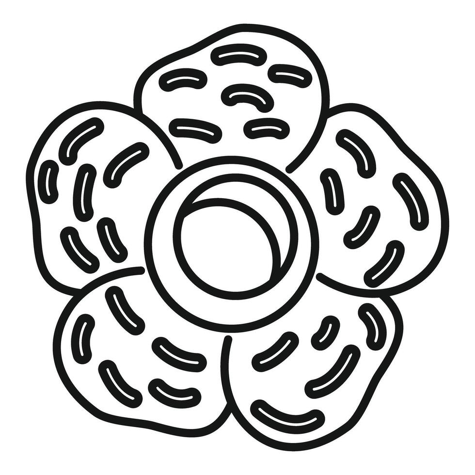 Rafflesia arnoldii flower drawing showing five lobes vector