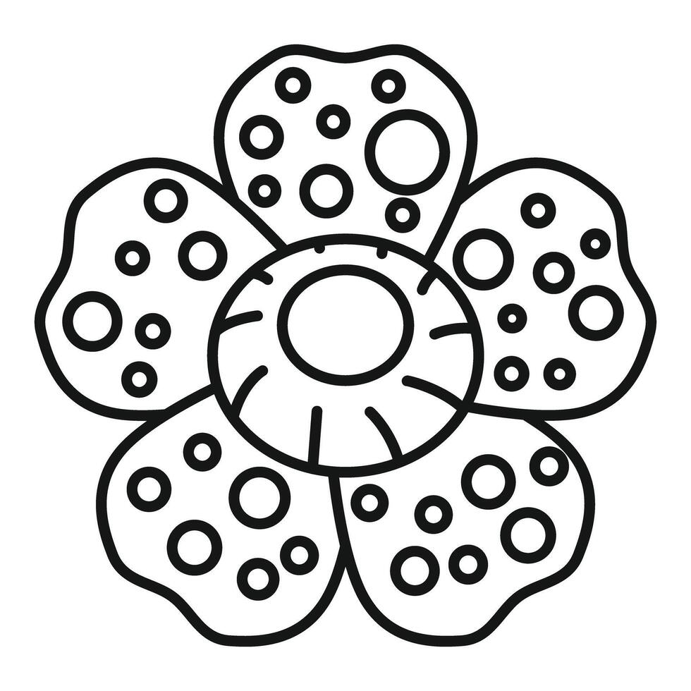 Rafflesia flower icon showing five petals with spots vector