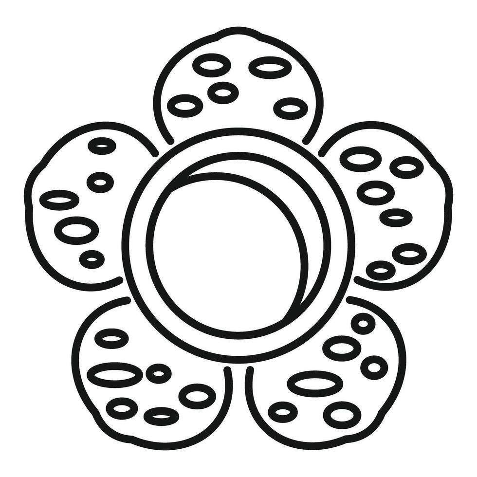 Rafflesia flower growing in wild jungle icon outline style vector