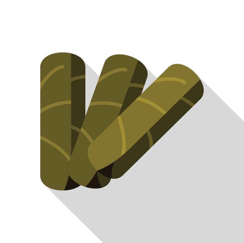 Three cuban cigars lying in pile forming triangle shape vector