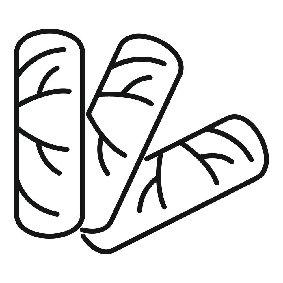 Cabbage rolls cooking on white background. Line style vector