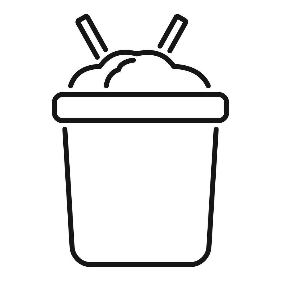 Bubble tea cup with boba and two straws showing bubble tea concept vector