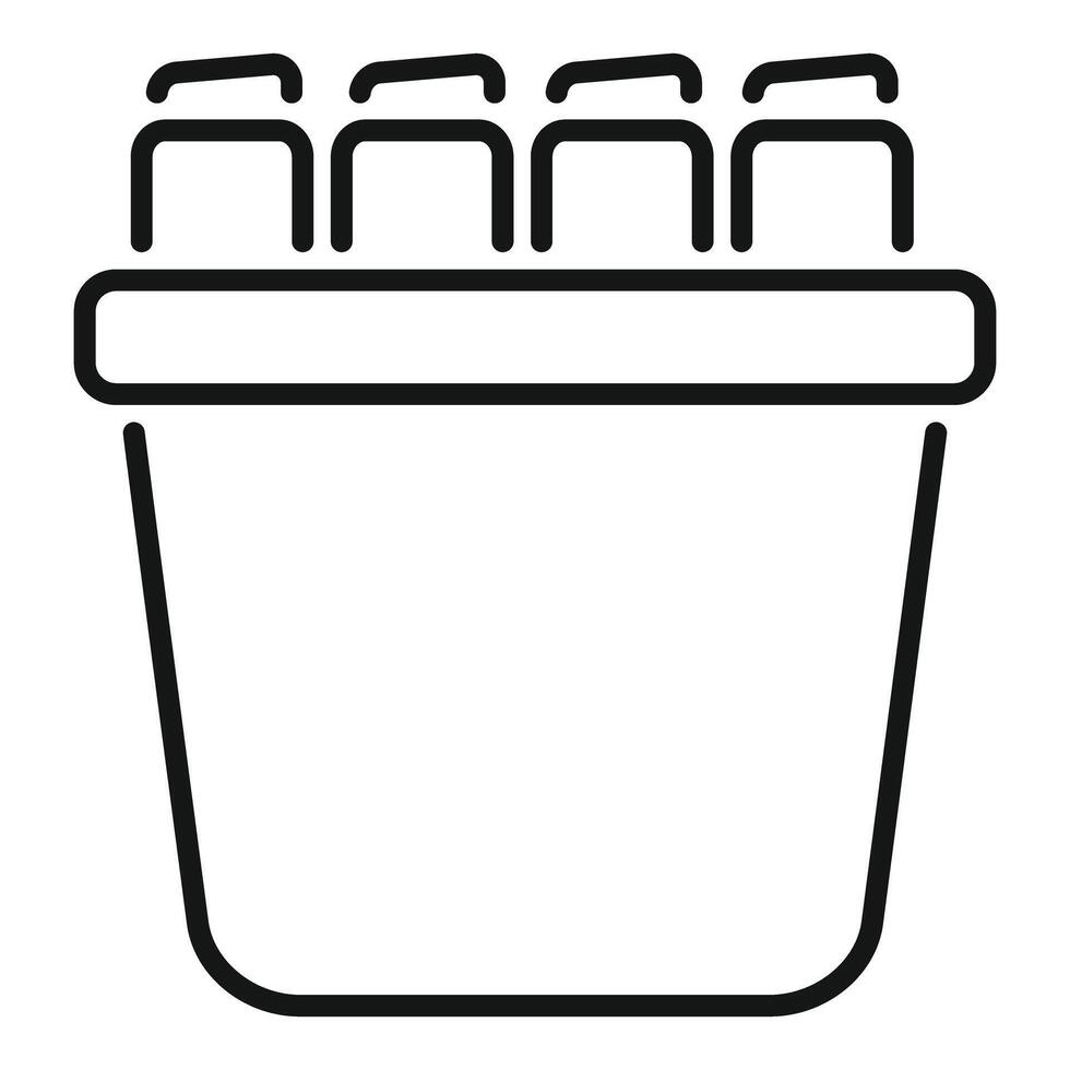 Full recycle bin with paper trash line icon vector