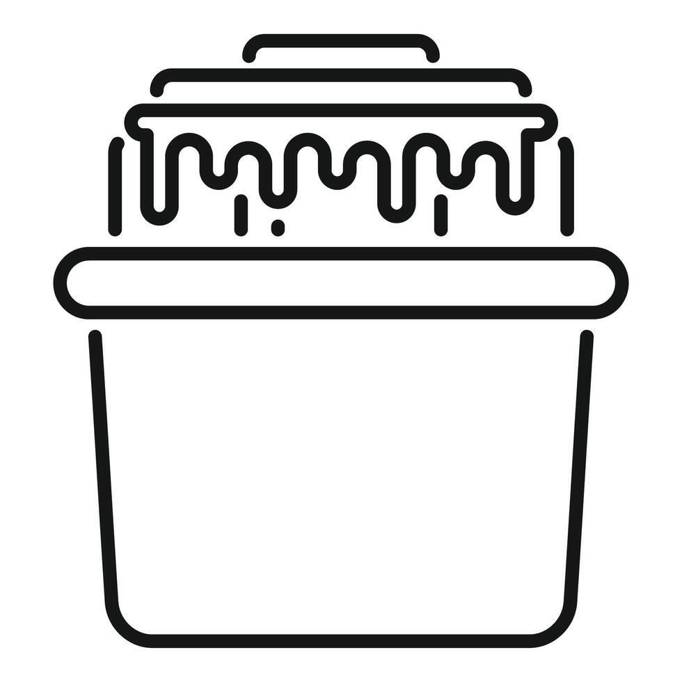 Open paint bucket dripping paint roller tray spilled drip home improvement vector