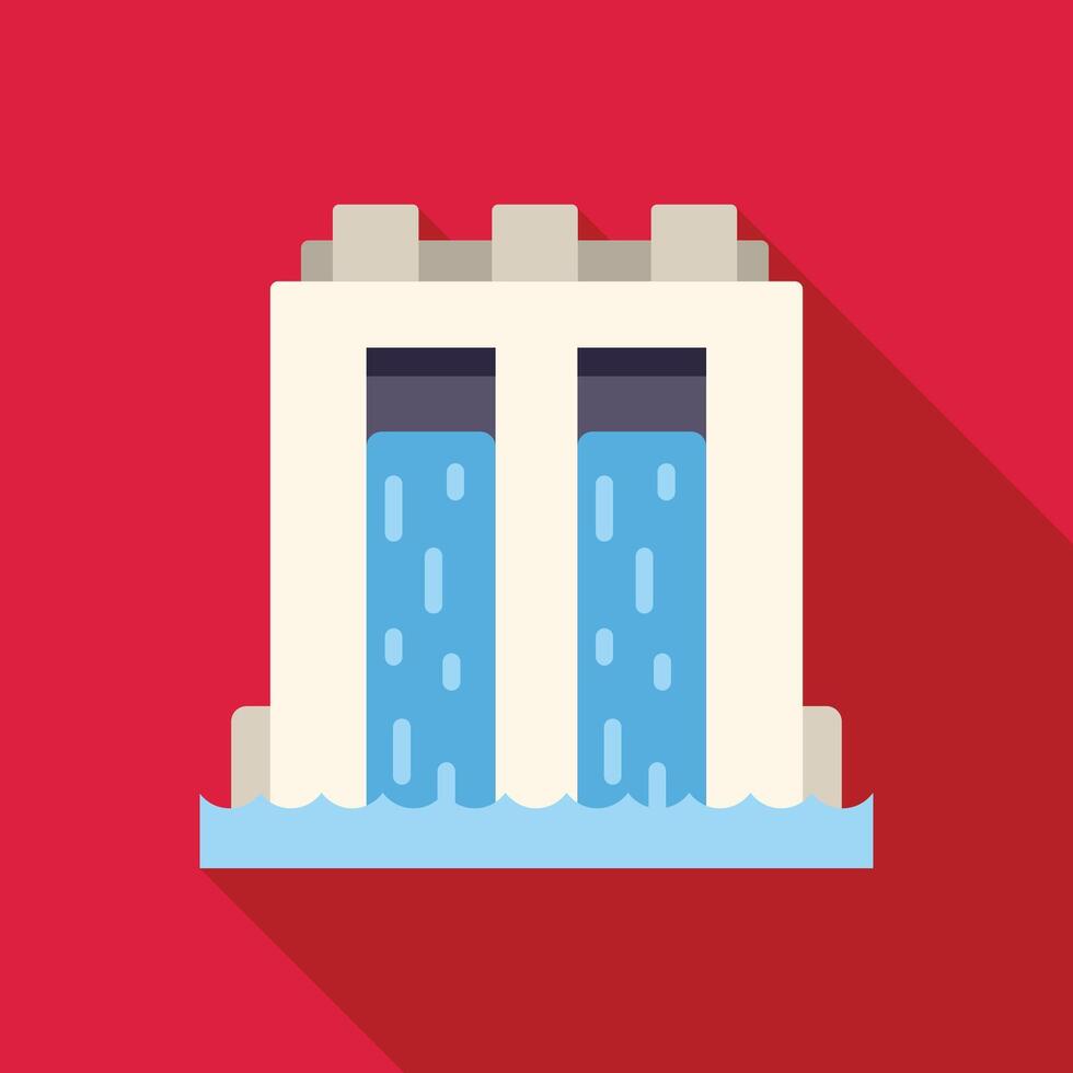 Hydroelectric power plant generating electricity using water power vector