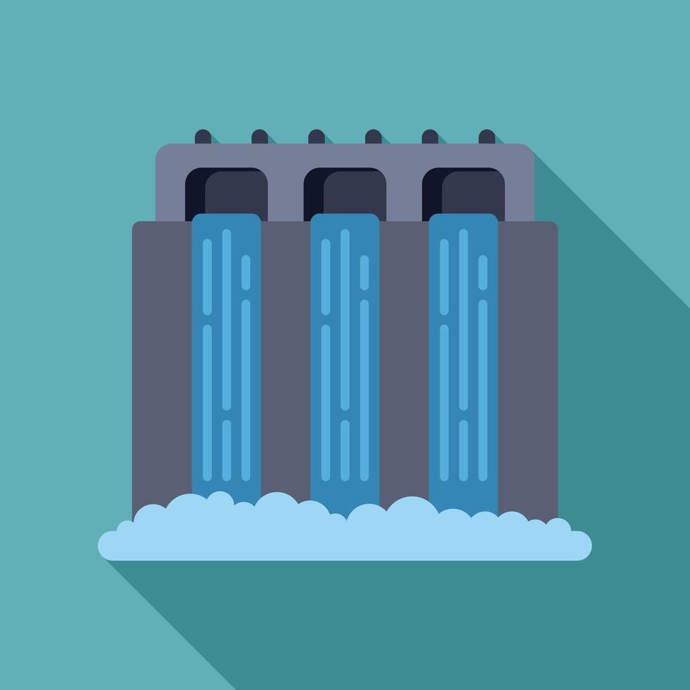 Hydroelectric power plant generating electricity from water power vector