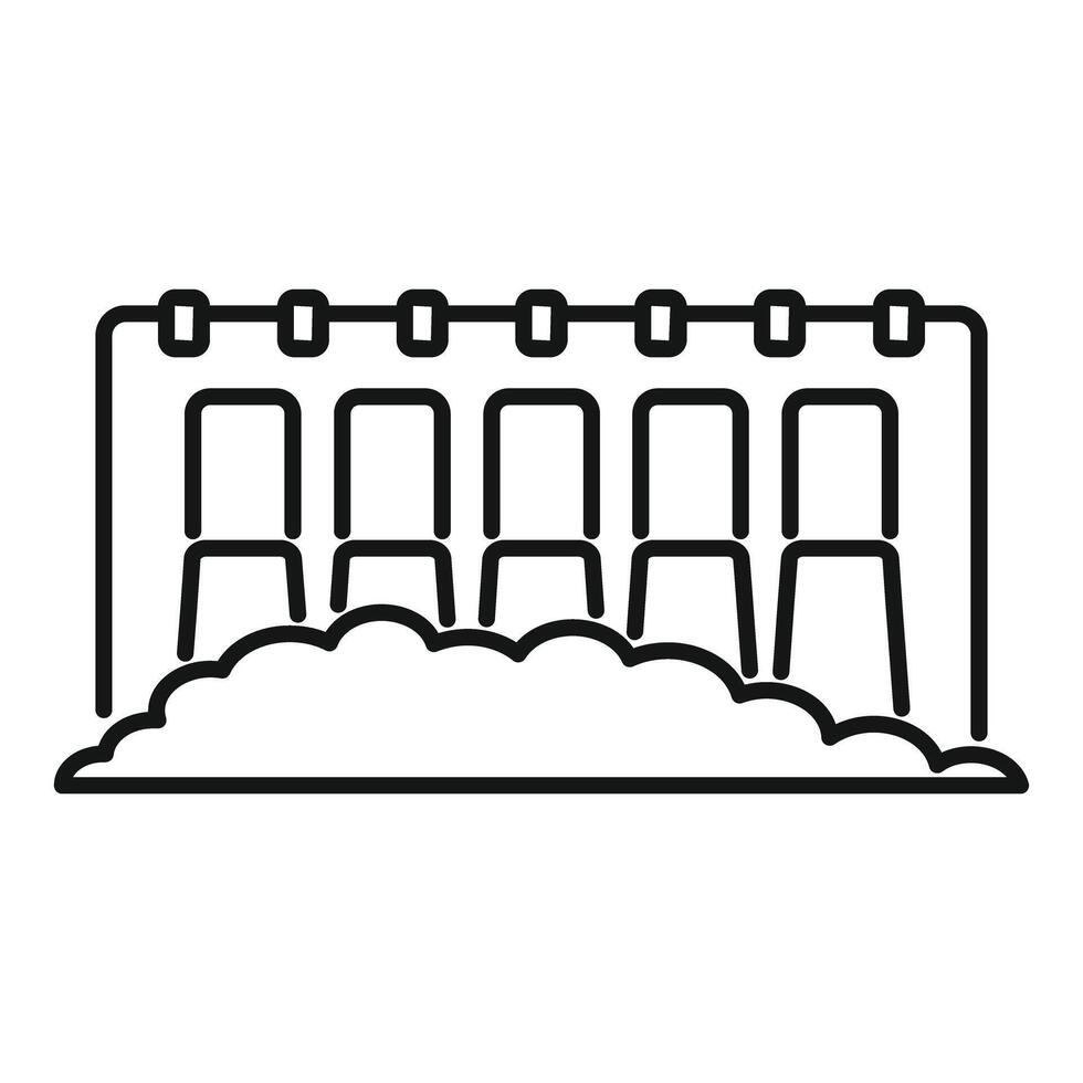 Hydroelectric power plant dam generating electricity outline vector