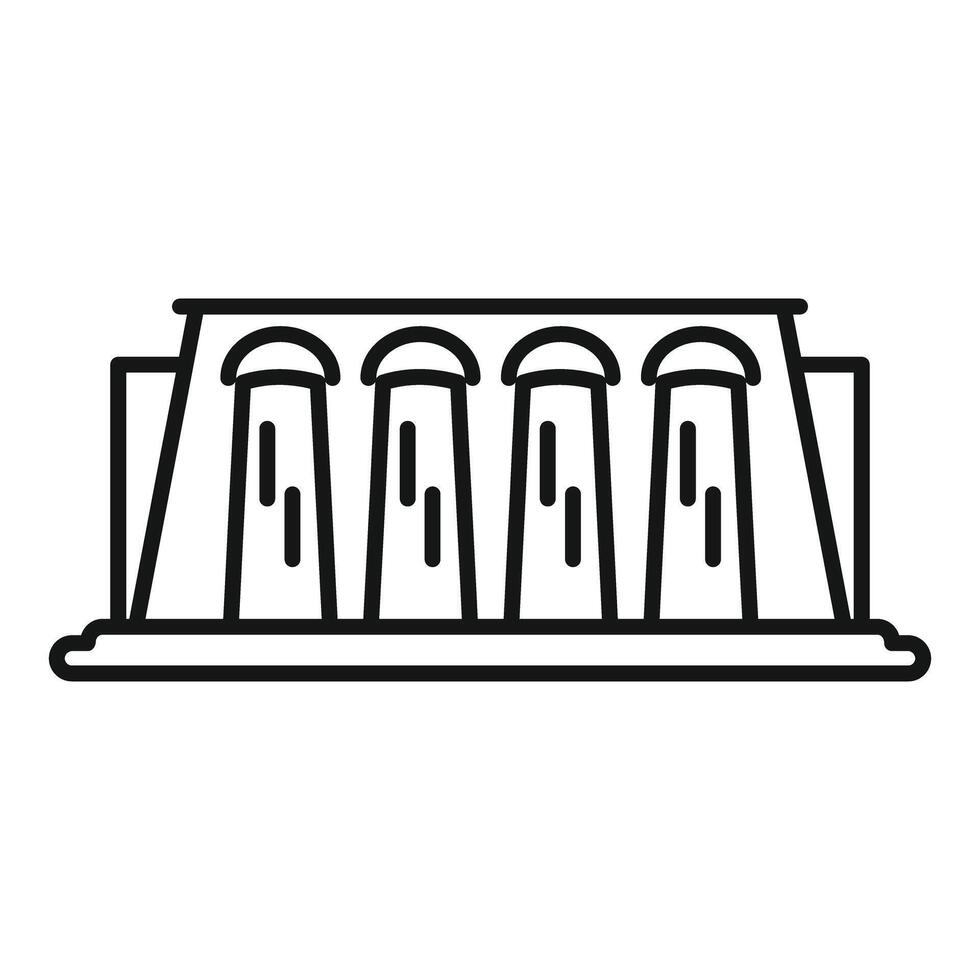Hydroelectric power plant generating clean energy from water dam vector
