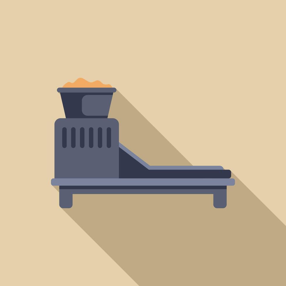 Coal processing plant conveyor belt carrying raw material icon vector