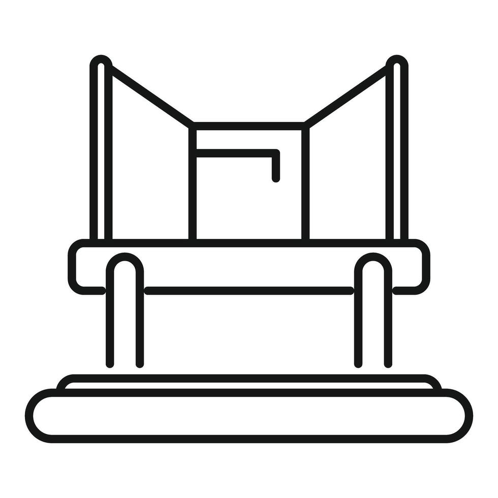 Voting booth with curtain and ballot box being used to vote in an election vector