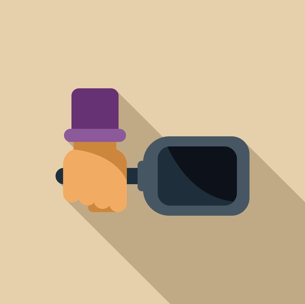 Magician holding magic box with long shadow vector