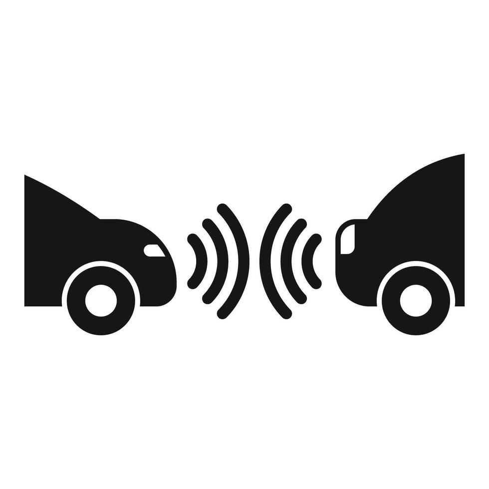 Modern vehicles using self driving technology to increase safety and prevent accidents vector
