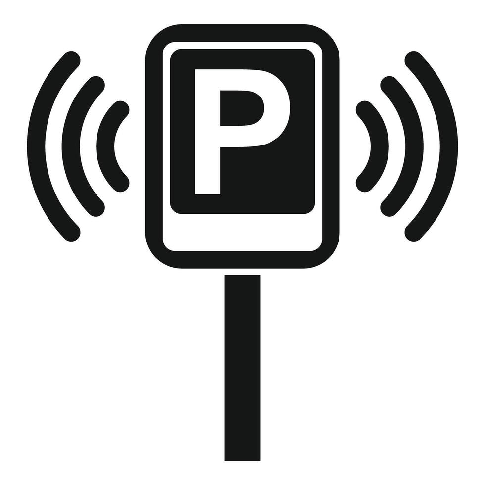 Parking sensor emitting signal for smart city management vector