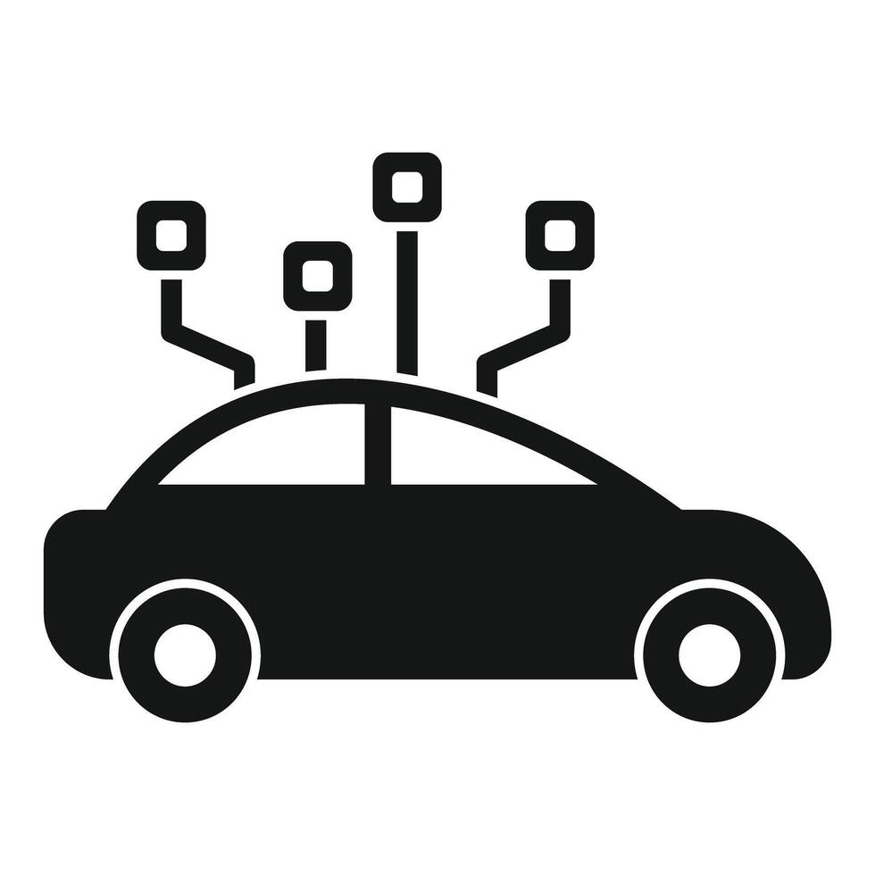 Smart car using artificial intelligence for self driving features vector