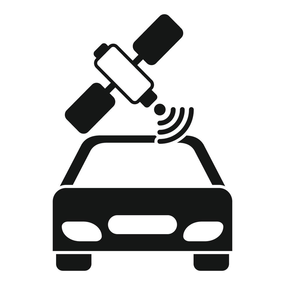 Car satellite navigation system receiving signal icon vector