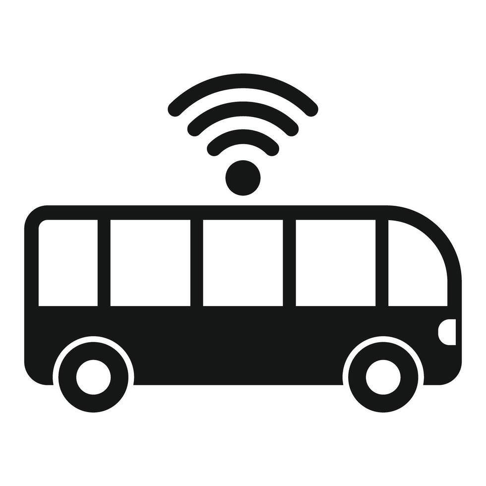 City bus providing wireless internet access icon vector