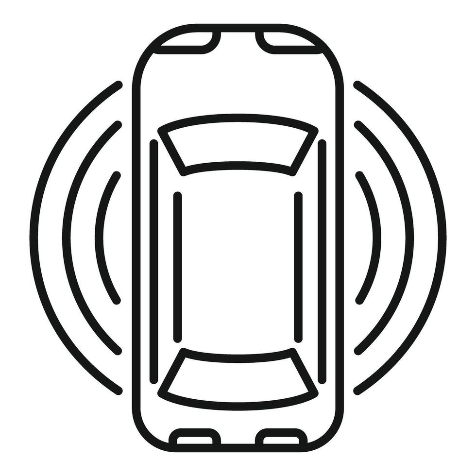 Smart car parking assist system icon using sensors vector