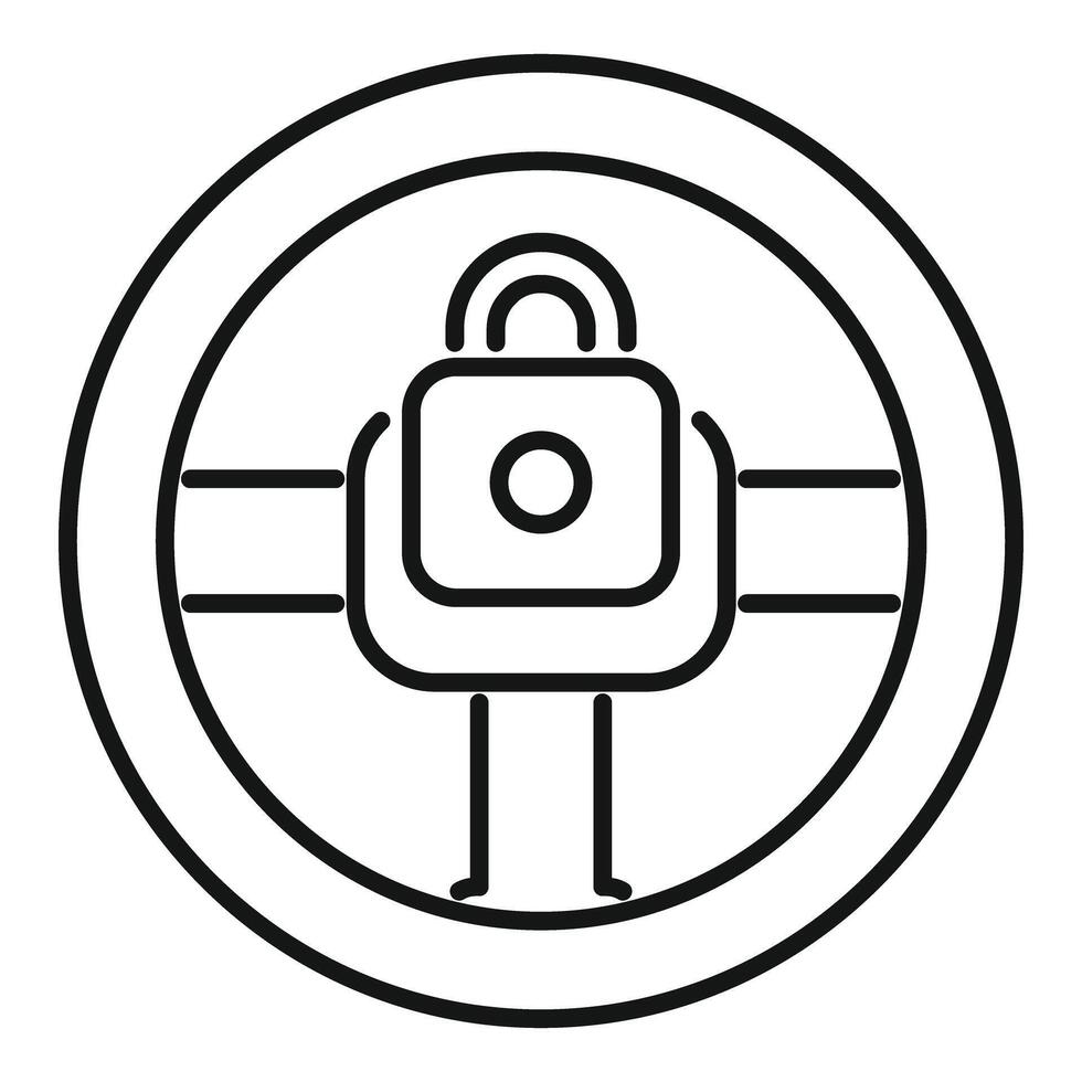 Secure connection showing a locked cpu for cybersecurity vector