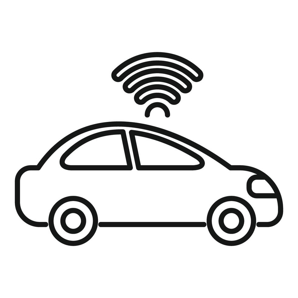 Modern car sharing wifi signal on white background vector