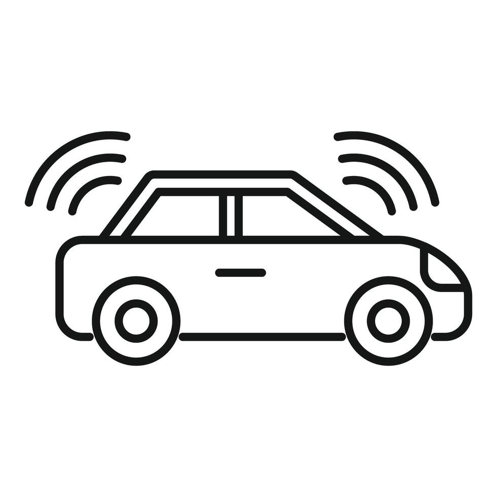 Modern car using sensor system for self driving vector