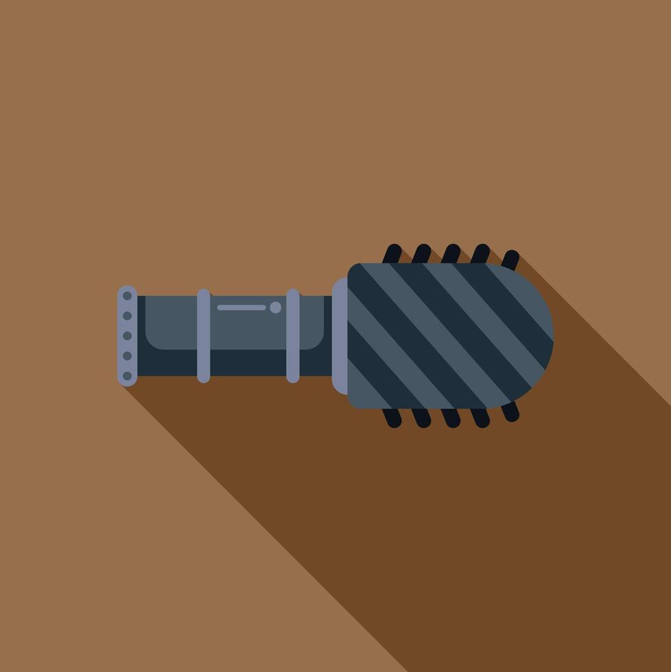 Spiked mace weapon icon in flat style with long shadow vector