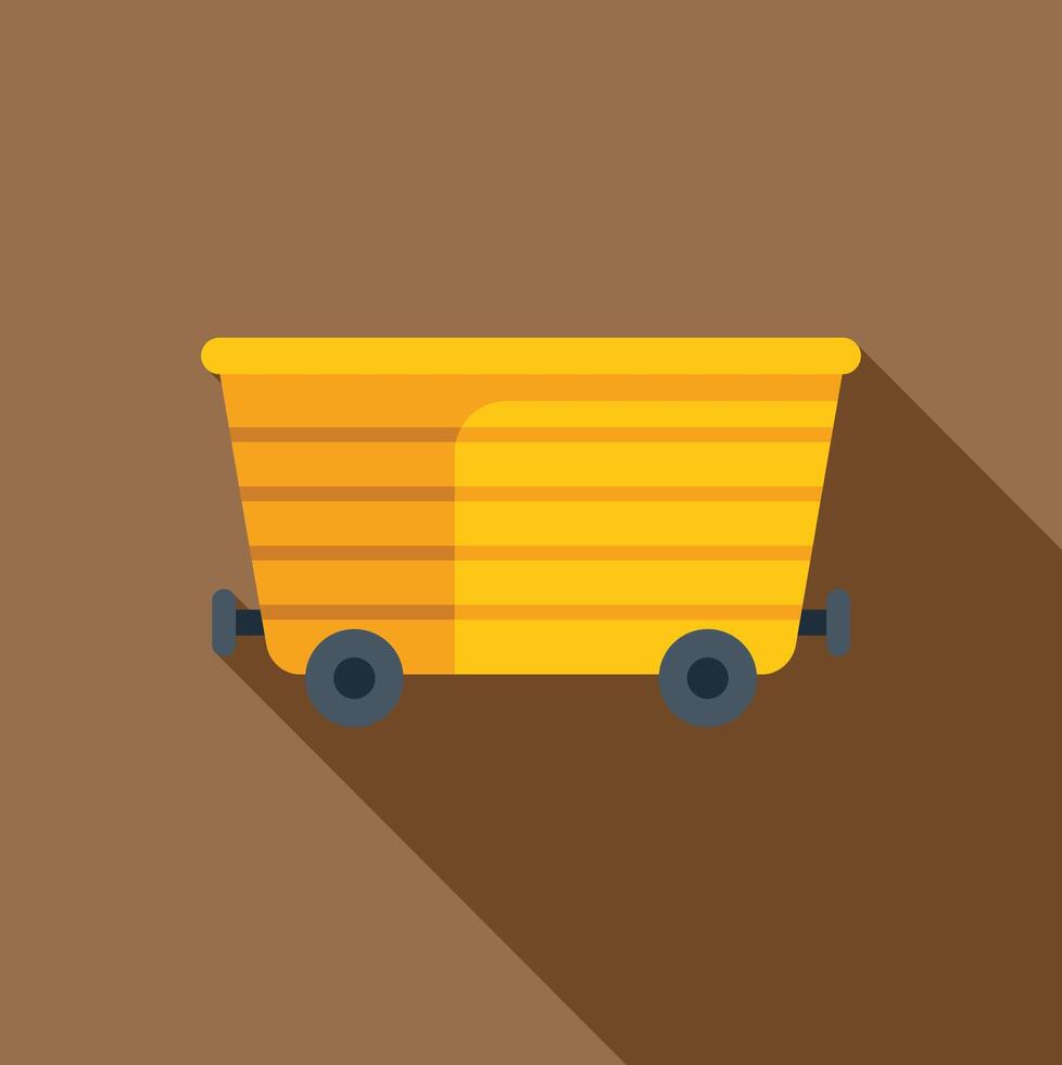 Yellow mining cart carrying coal from mine vector
