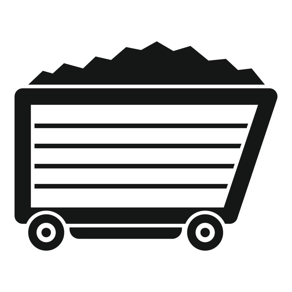 Mining cart carrying coal from mine vector