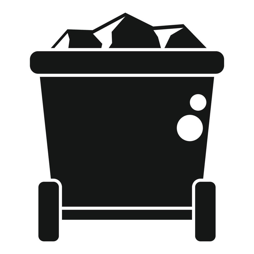 Mining trolley carrying coal from mine shaft vector