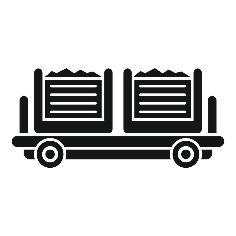 Mining cart carrying coal illustration on white background vector