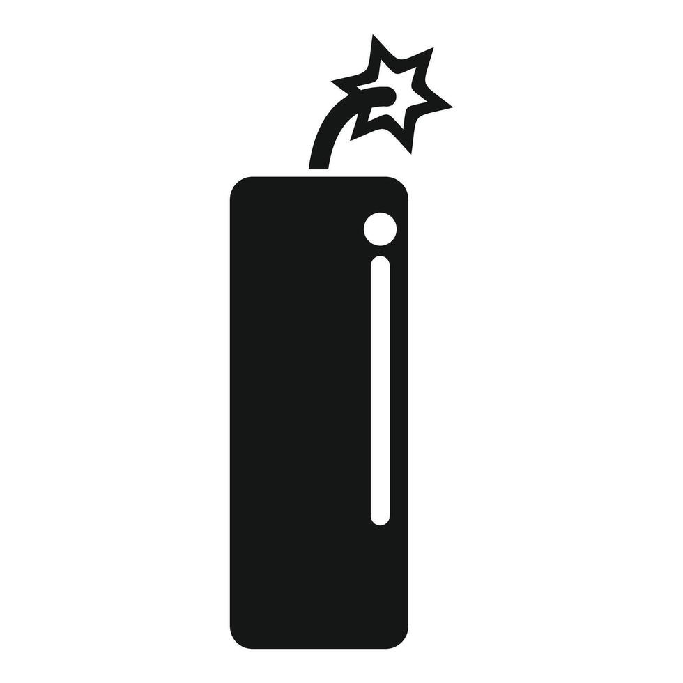 Burning dynamite explosive with sparking wick icon vector