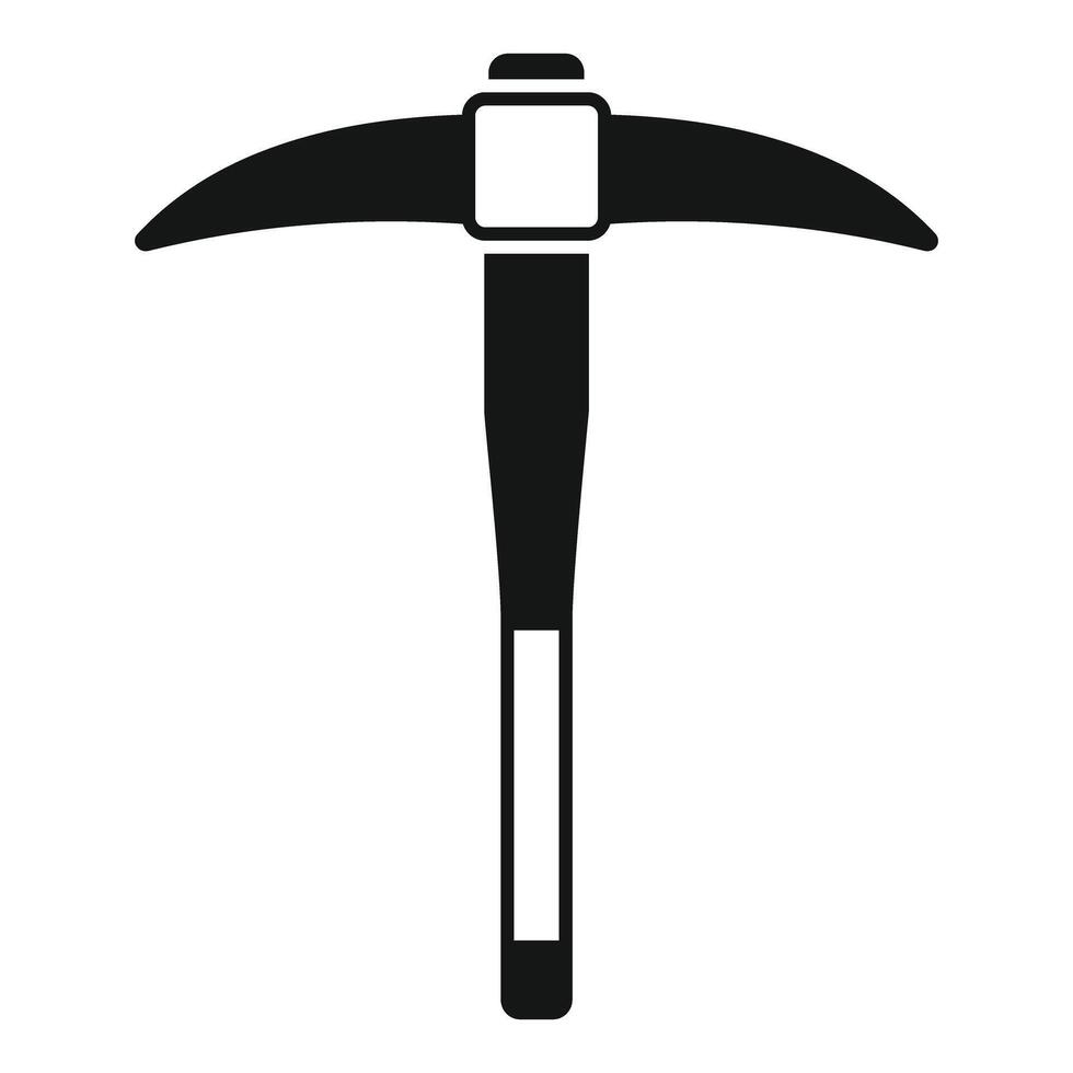Blacksmith pickaxe mining tool with wooden handle silhouette icon vector