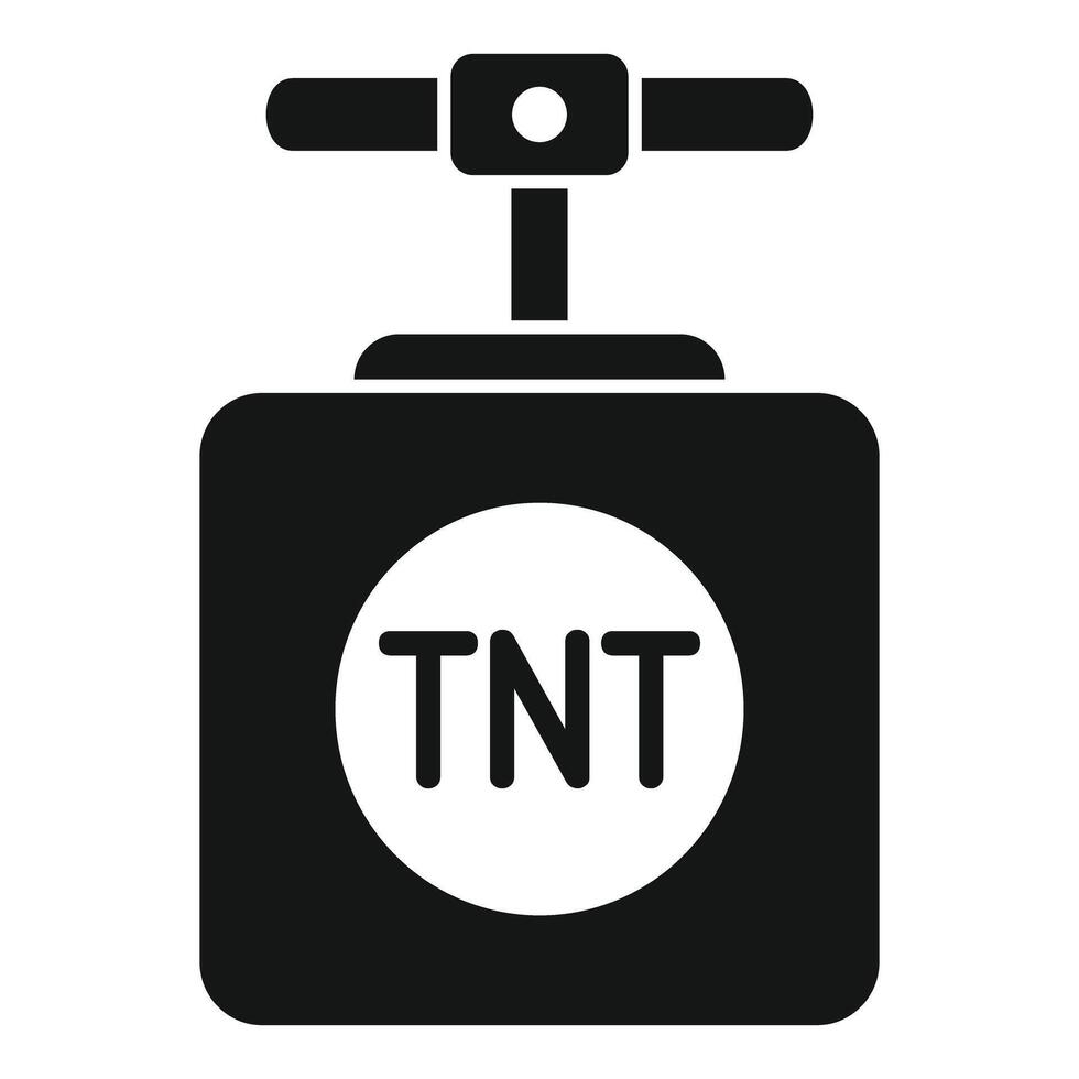 Tnt detonator box with handle exploding icon vector