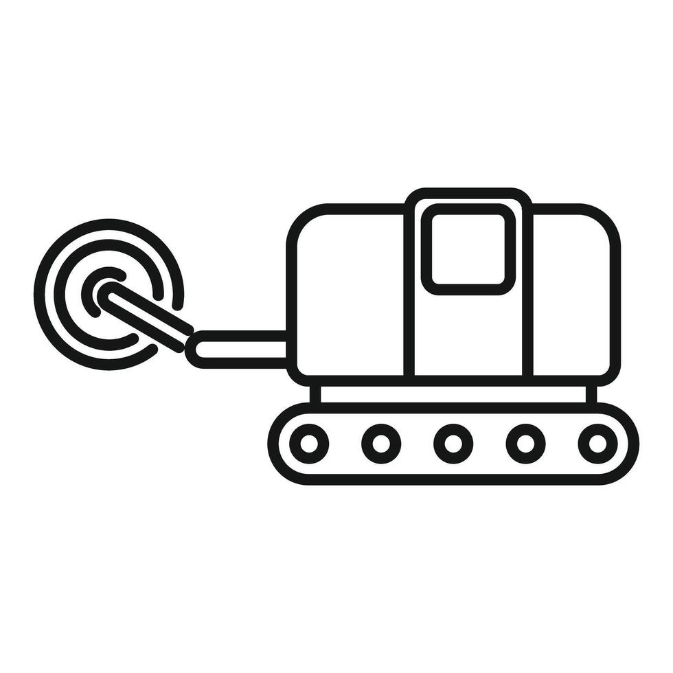 Small excavator digging with round cutter vector