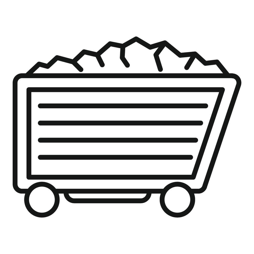 Mining cart full of coal transporting ore vector