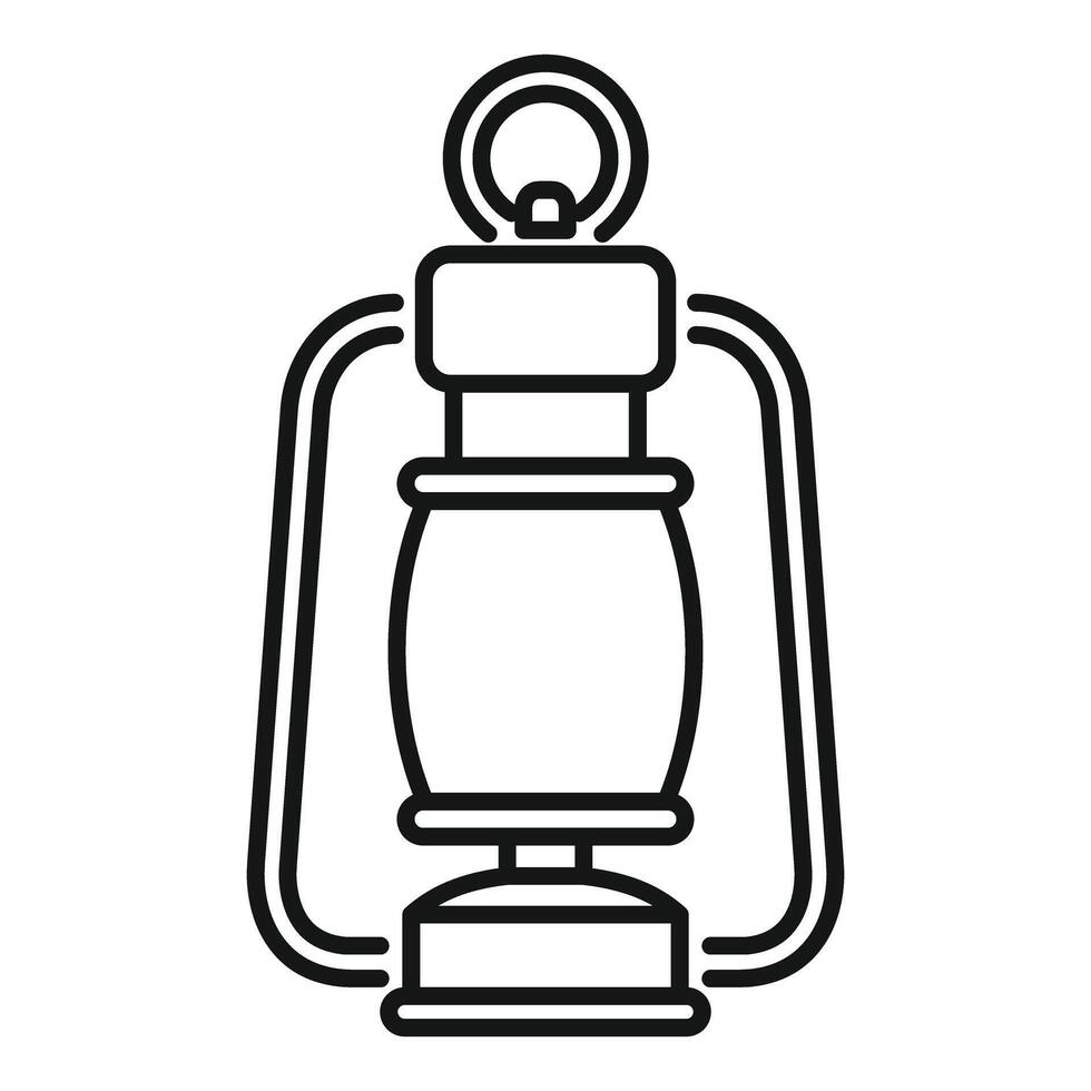 Kerosene lantern providing light in the dark line art icon vector