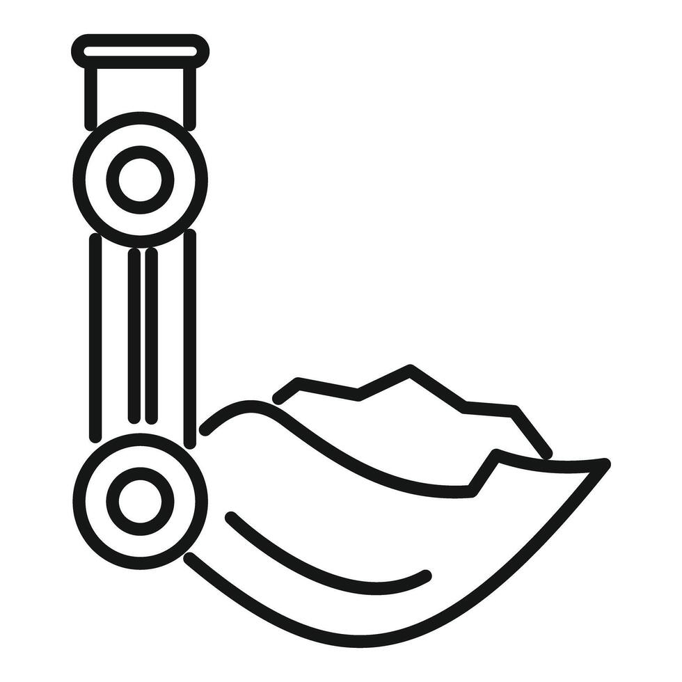 Excavator digging soil thin line icon vector illustration