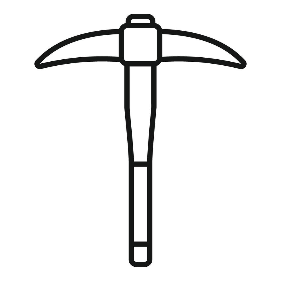 Mining pickaxe with wooden handle for extraction work vector