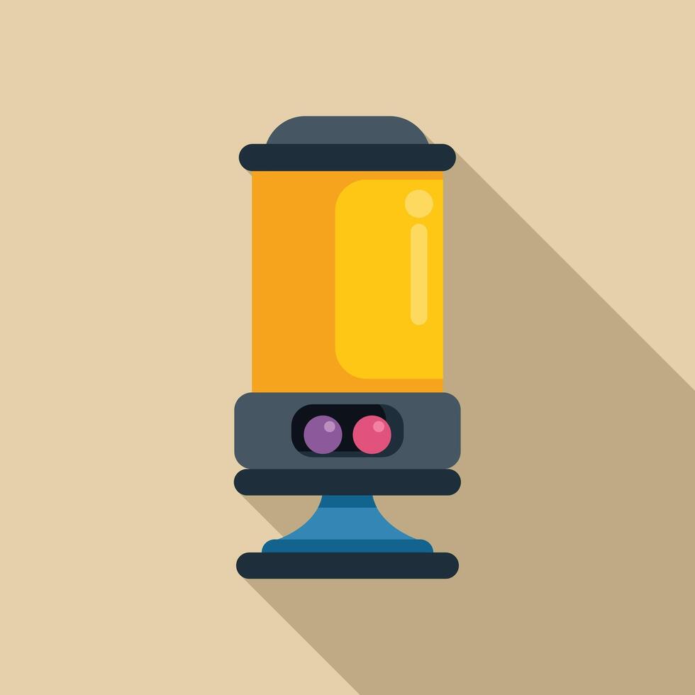 Modern coffee machine brewing two cups of coffee with long shadow vector