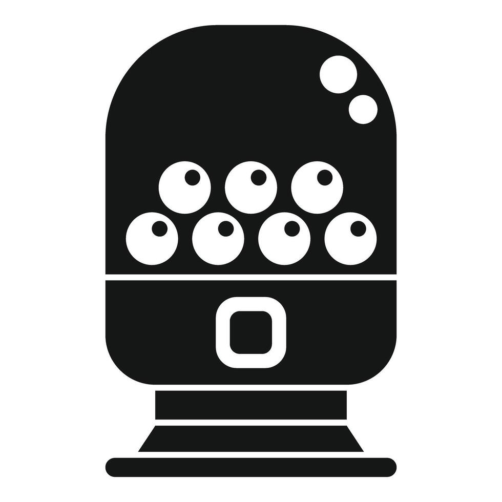 Gumball machine filled with candy dispensing sweet treats icon vector