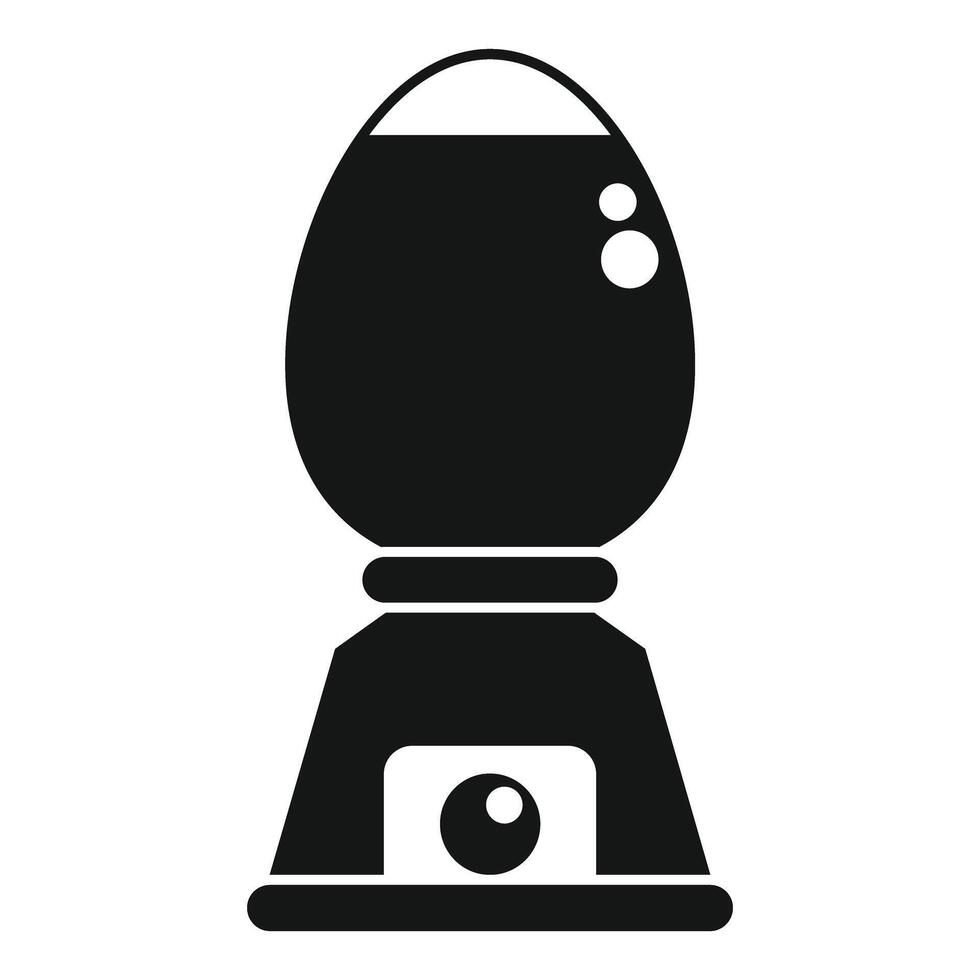 Chemical experiment boiling in round glass flask on burner icon simple style vector