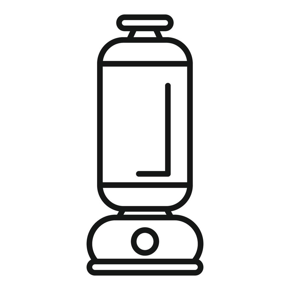 Gas lamp standing on a round base icon outline vector