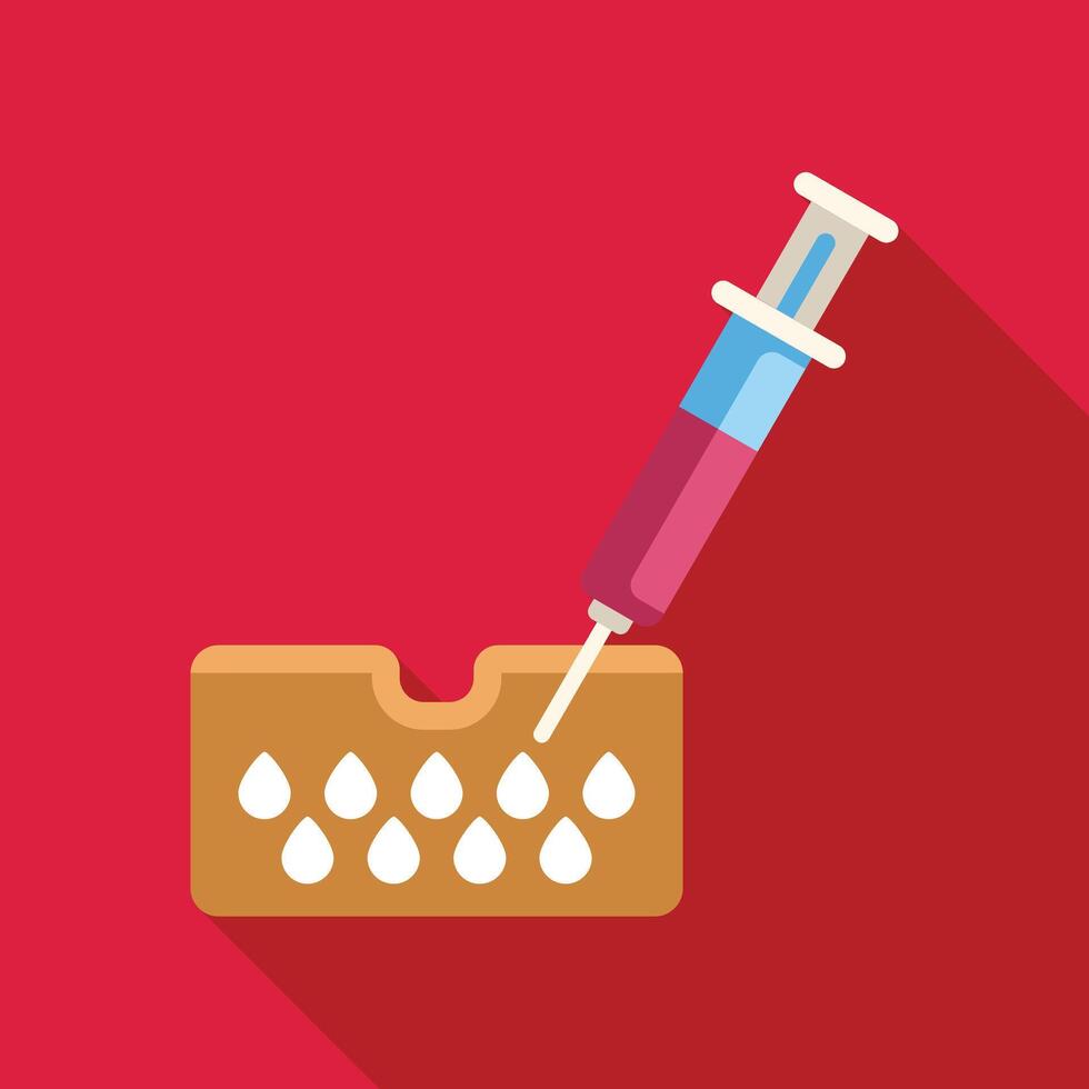 Syringe injecting filler into skin for cosmetic procedure vector