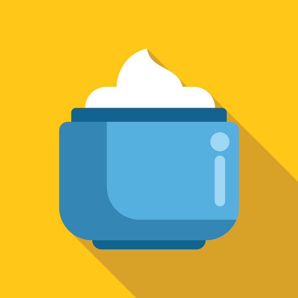 Blue jar with white cream for skin care routine vector