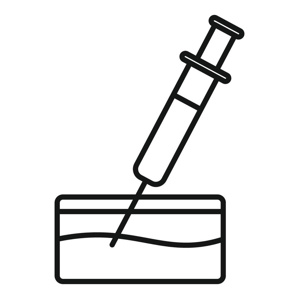 Laboratory syringe taking sample from liquid substance vector