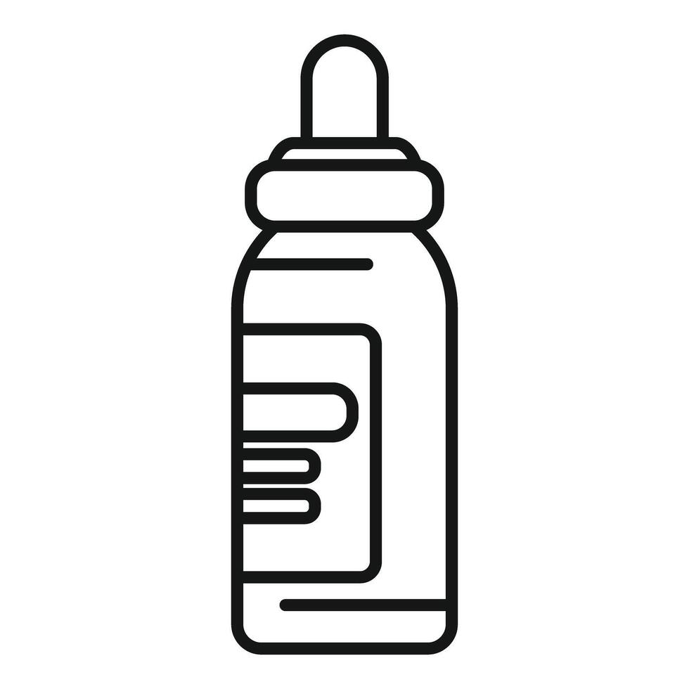 Vape liquid bottle with dropper cap icon showing electronic cigarette refill liquid for vaping vector
