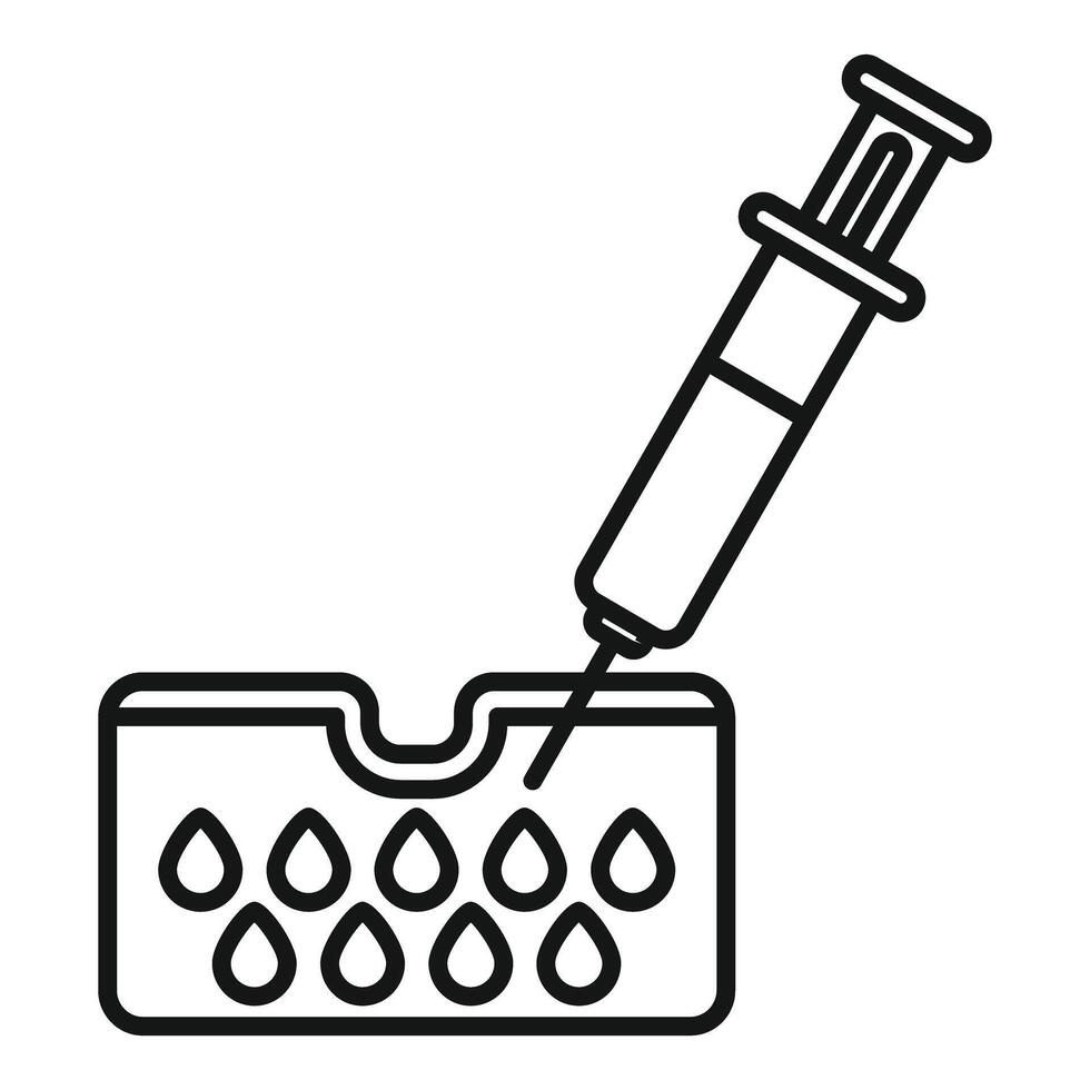Syringe injecting substance into skin layer icon vector