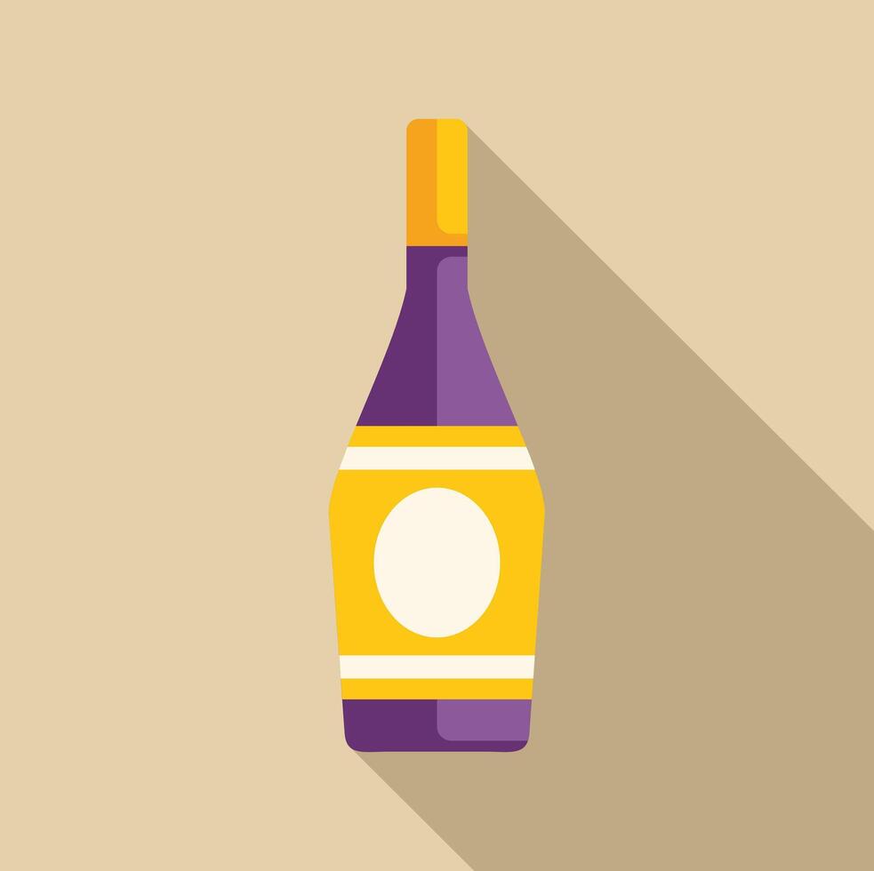 Minimalist illustration of bottle casting long shadow vector